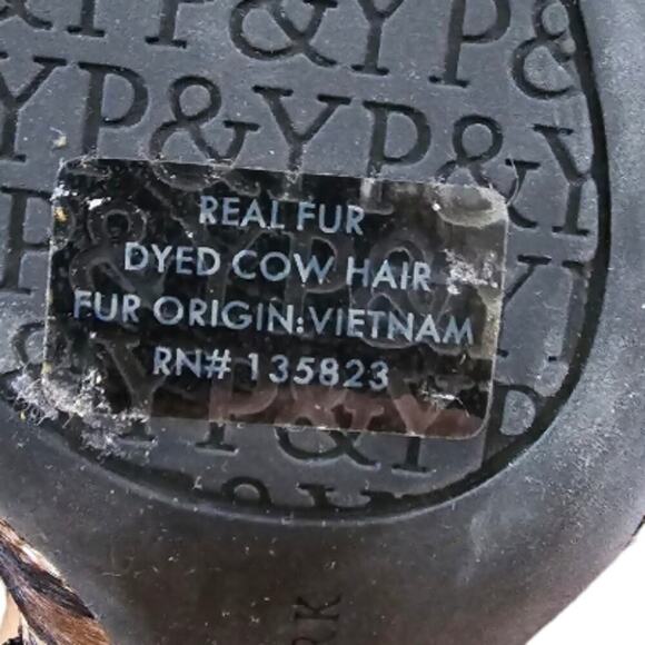 Preston & York Calf Hair Puzzle Print Leather Heeled Chelsea Boots Women Sz 6.5 - Picture 11 of 11